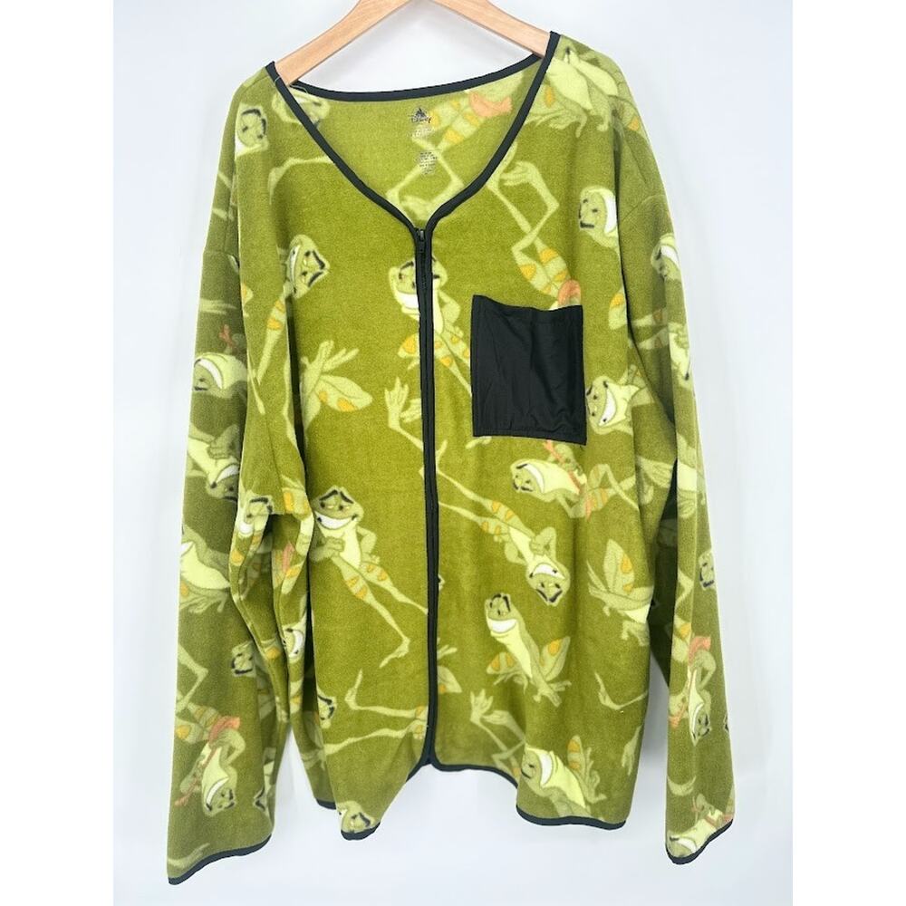 Disney Princess & The Frog Fleece Zip Cardigan Jacket Pocket Adult Size‎ XXL
